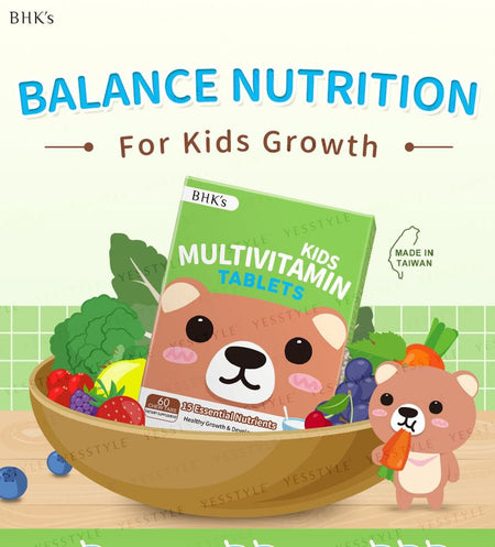 BHK’s - Kids Multivitamin Chewable Tablet Yogurt Flavor, 60 tablets, 240 g, 4713051526196