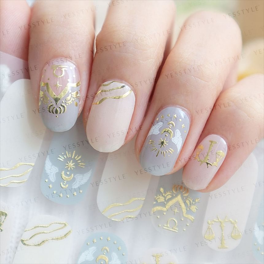 Lunacaca - Libra Constellation Nail Art Stickers, 24 pcs, 10 g, 4892022001055