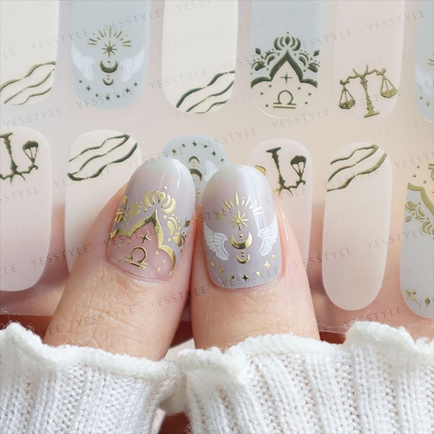 Lunacaca - Libra Constellation Nail Art Stickers, 24 pcs, 10 g, 4892022001055