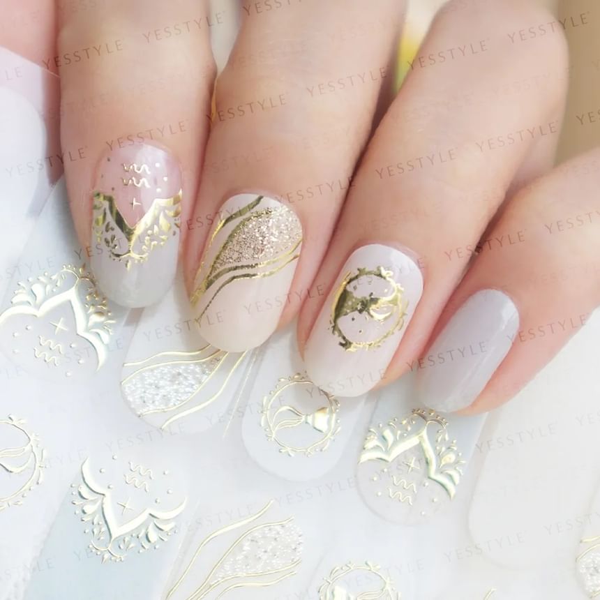 Lunacaca - Aquarius Constellation Nail Art Stickers, 24 pcs, 10 g, 4892022001053