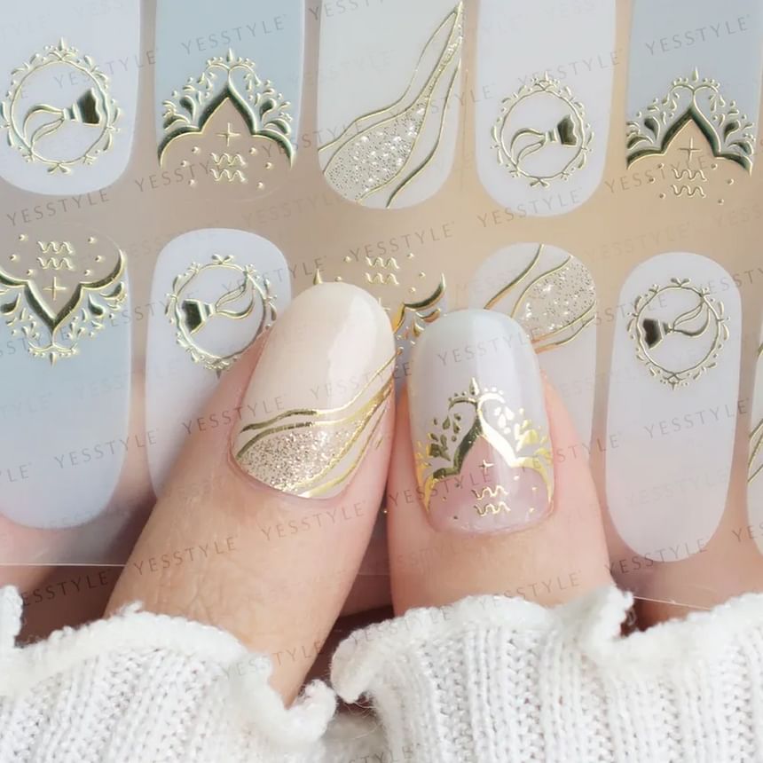 Lunacaca - Aquarius Constellation Nail Art Stickers, 24 pcs, 10 g, 4892022001053