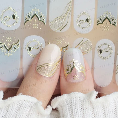 Lunacaca - Aquarius Constellation Nail Art Stickers, 24 pcs, 10 g, 4892022001053
