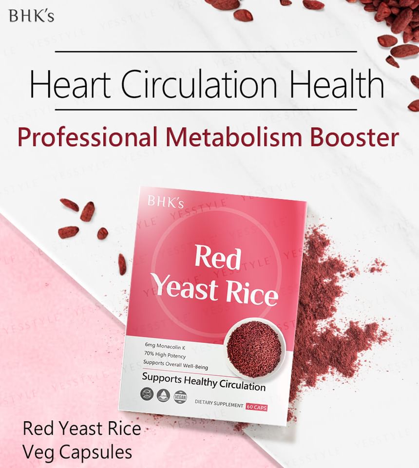 BHK’s - Red Yeast Rice Veg Capsule, 60 capsules, 240 g, 4713051526899