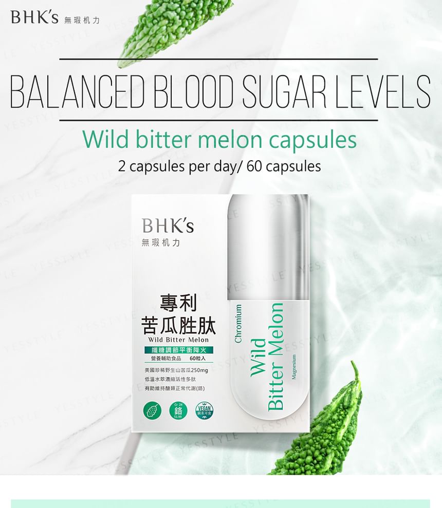 BHK’s - Wild Bitter Melon Extract Ex Veg Capsule, 60 capsules, 240 g, 4713051526592