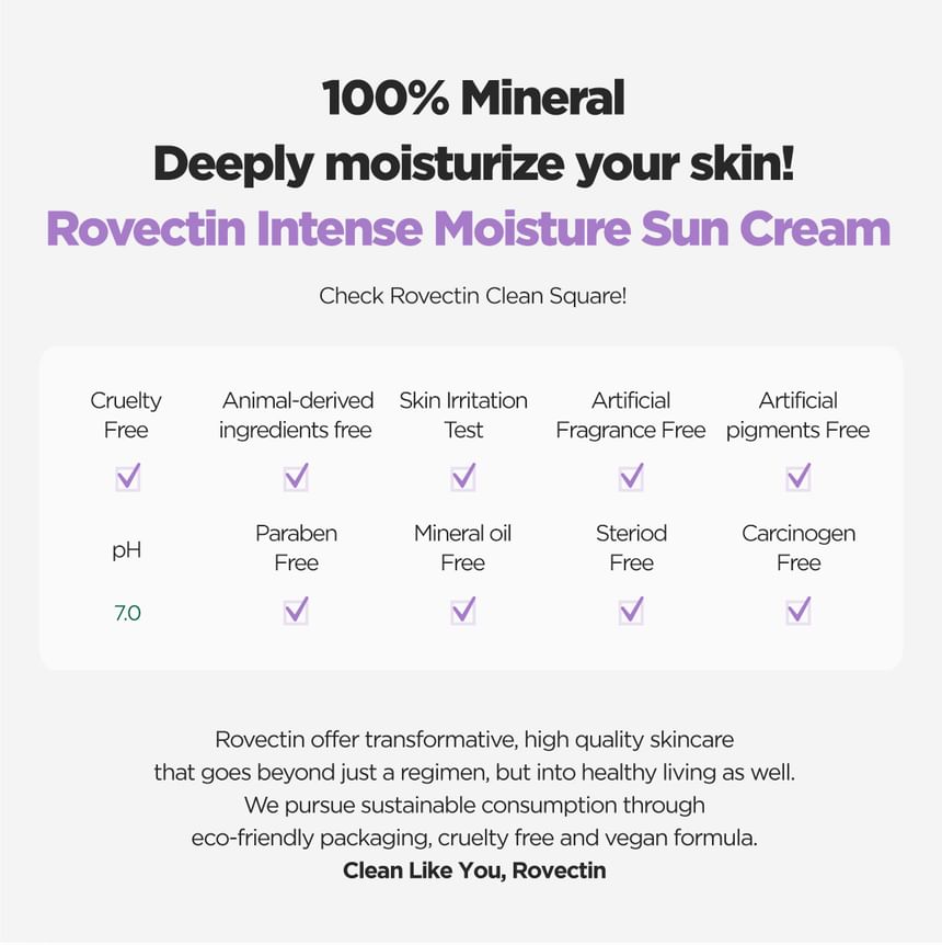 ROVECTIN - Intense Nourishing Moisture Sun Cream, Renewal - 50ml, 80 g, 8809348502632