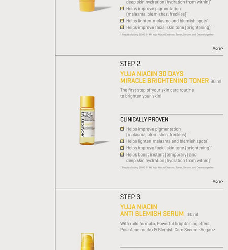 SOME BY MI - Yuja Niacin Anti Blemish Starter Kit, Renewed - 4 pcs, 152 g, 8809647393177