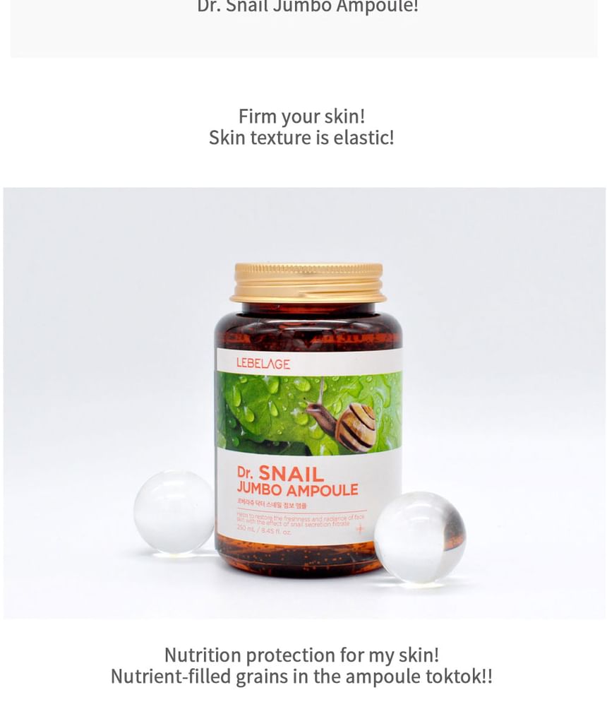 LEBELAGE - Dr. Snail Jumbo Ampoule, 250ml, 337 g, 8809445611565