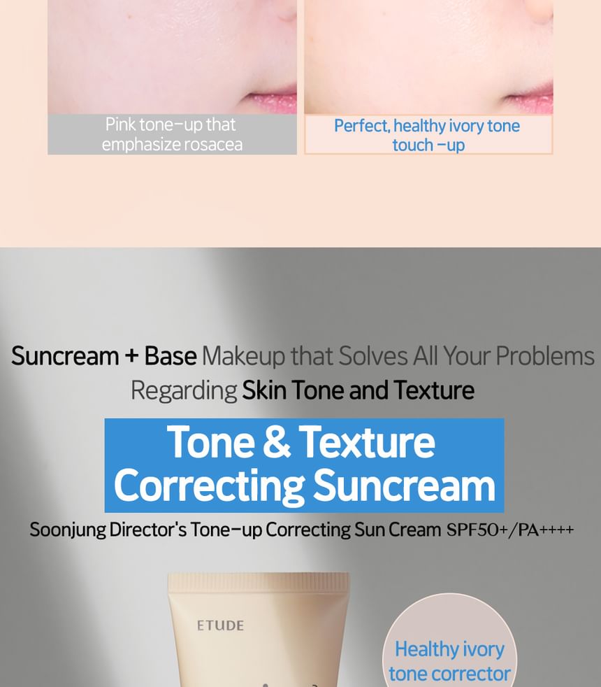 ETUDE - Soon Jung Director’s Tone-up Correcting Sun Cream, 40ml, 100 g, 8809820692691