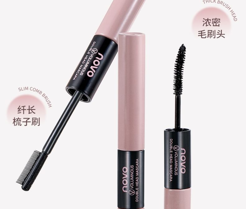 NOVO - Voluminous Double Head Mascara, Black Tea - 6.5g, 30 g, 6944787760716