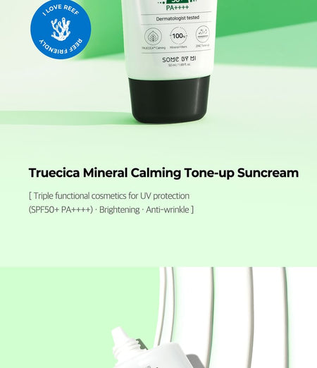 SOME BY MI - Truecica Mineral Calming Tone-Up Suncream, 2024 Version - 50ml, 87 g, 8809647391609