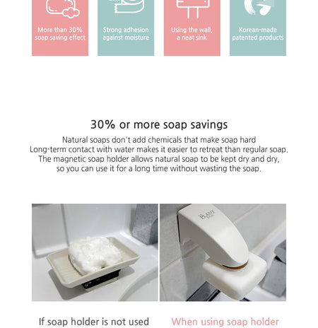 THE PLANT BASE - Magnet Soap Holder, 1 pc, 44 g, 8809222847422