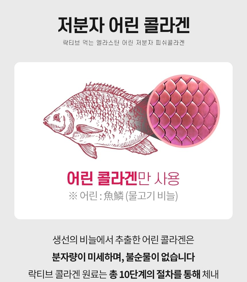 LACTIV - Edible Elastin Fish Scale Low Molecular Fish Collagen, 2.5g x 30 sticks, 117 g, 8809787230257