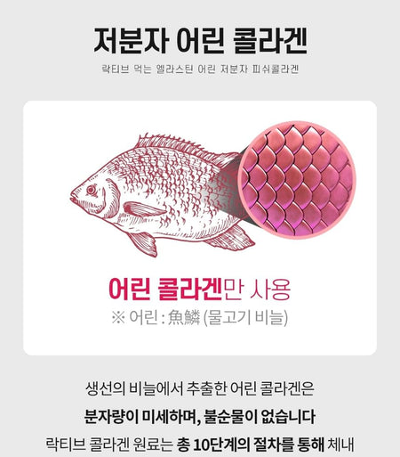 LACTIV - Edible Elastin Fish Scale Low Molecular Fish Collagen, 2.5g x 30 sticks, 117 g, 8809787230257