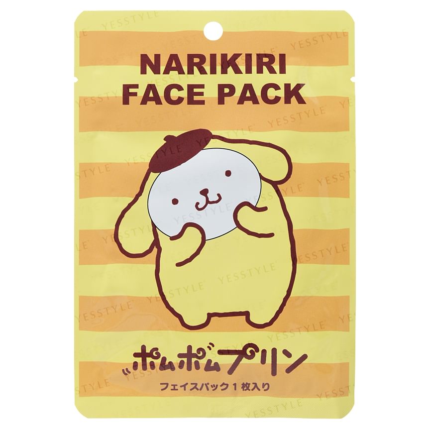 ASUNAROSYA - Sanrio Pompompurin Narikiri Face Pack, 1 pc, 28 g, 4991567273241