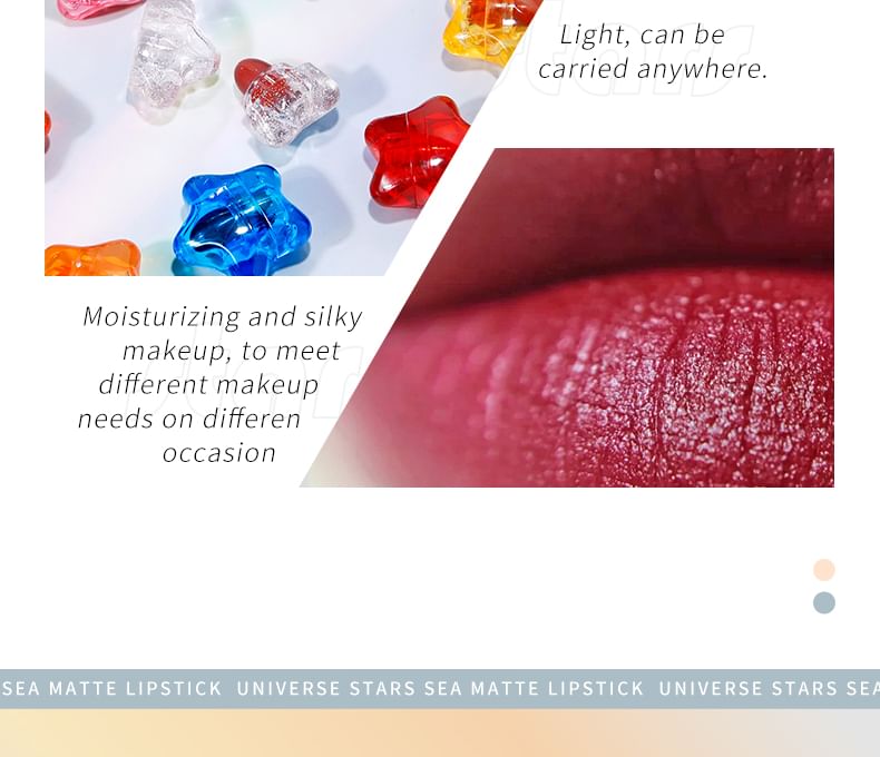 JULIA POP - Wishing Candy Stars 9 Colours Mini Matte Lipstick Set, 9pcs x 1g, 55 g, 6951286442470