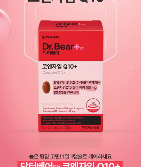 DAEWOONG - Dr.Bear+ EX Coenzyme Q10+, 500mg x 30 capsules, 54 g, 8806000000697