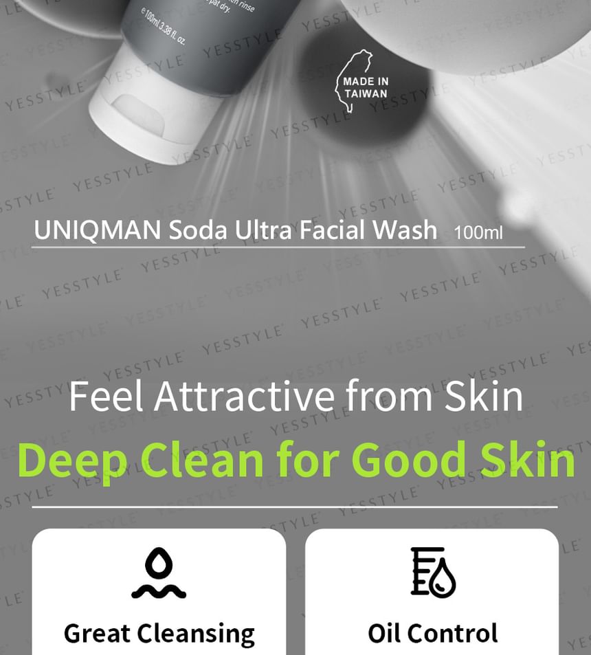 BHK’s - Uniqman Soda Ultra Facial Wash, 100ml, 150 g, 4713051527698