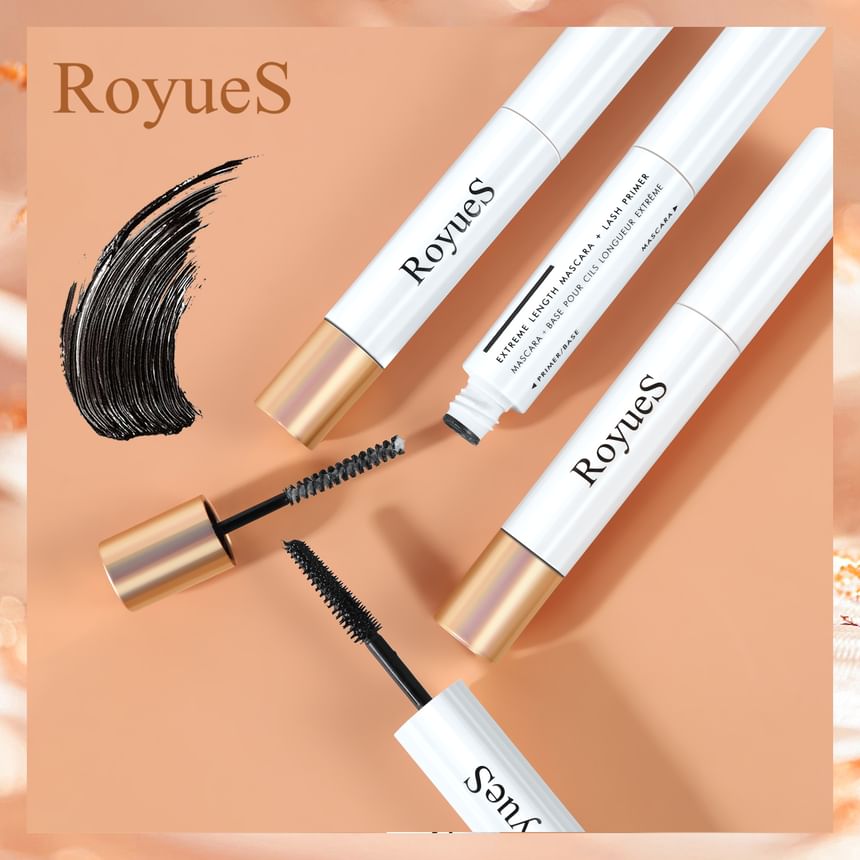 RoyueS - Dual Head Extreme Length Mascara + Lash Primer, Black (9ml +3.5ml), 40 g, 6951286420799