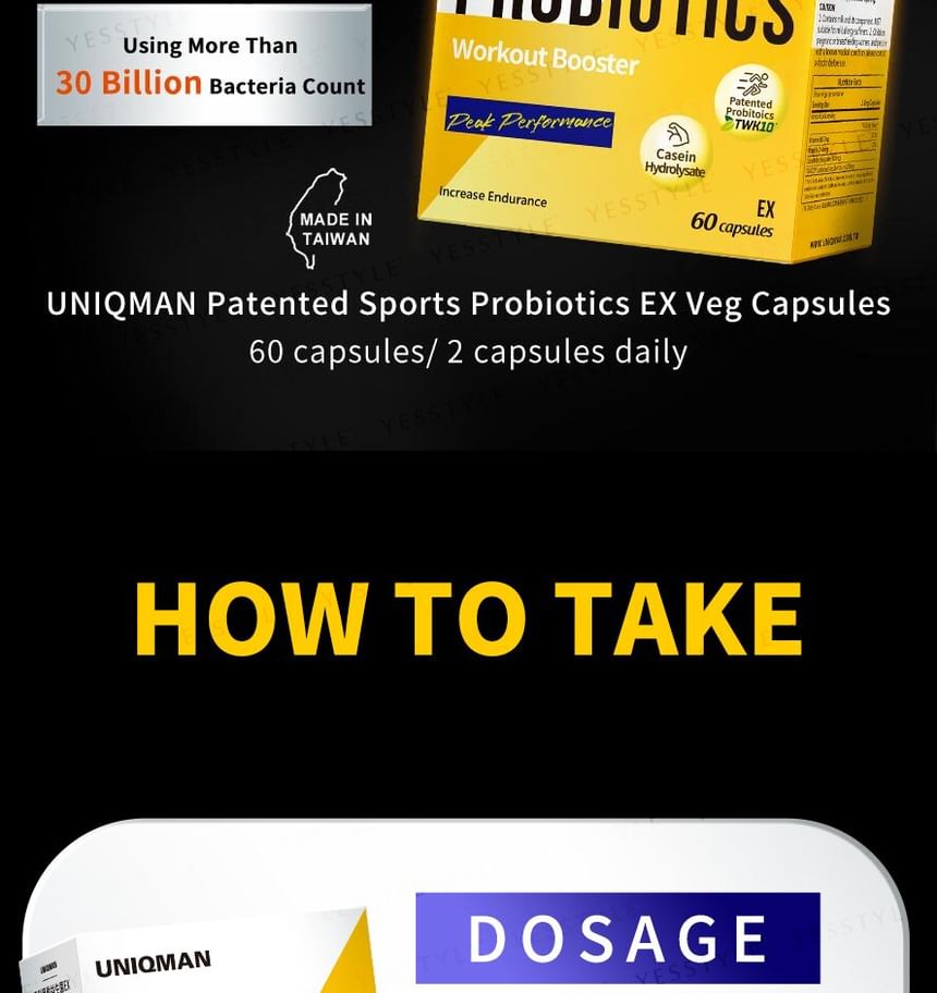 BHK’s - Uniqman Sports Probiotics Ex Veg Capsule, 60 capsules, 240 g, 4713051527735