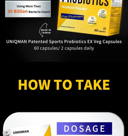 BHK’s - Uniqman Sports Probiotics Ex Veg Capsule, 60 capsules, 240 g, 4713051527735