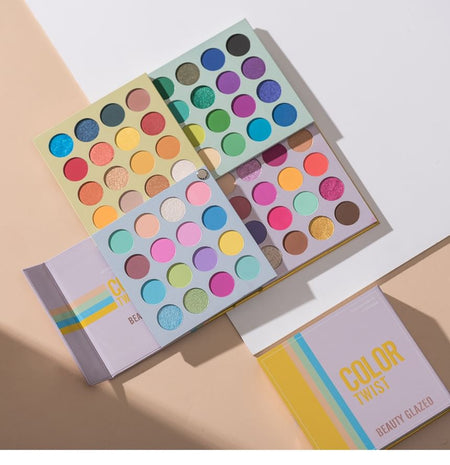 BEAUTY GLAZED - 64 Colour Twist Eyeshadow Palette, 64 Colours Palette - 76.8g, 219 g, 6970201940785