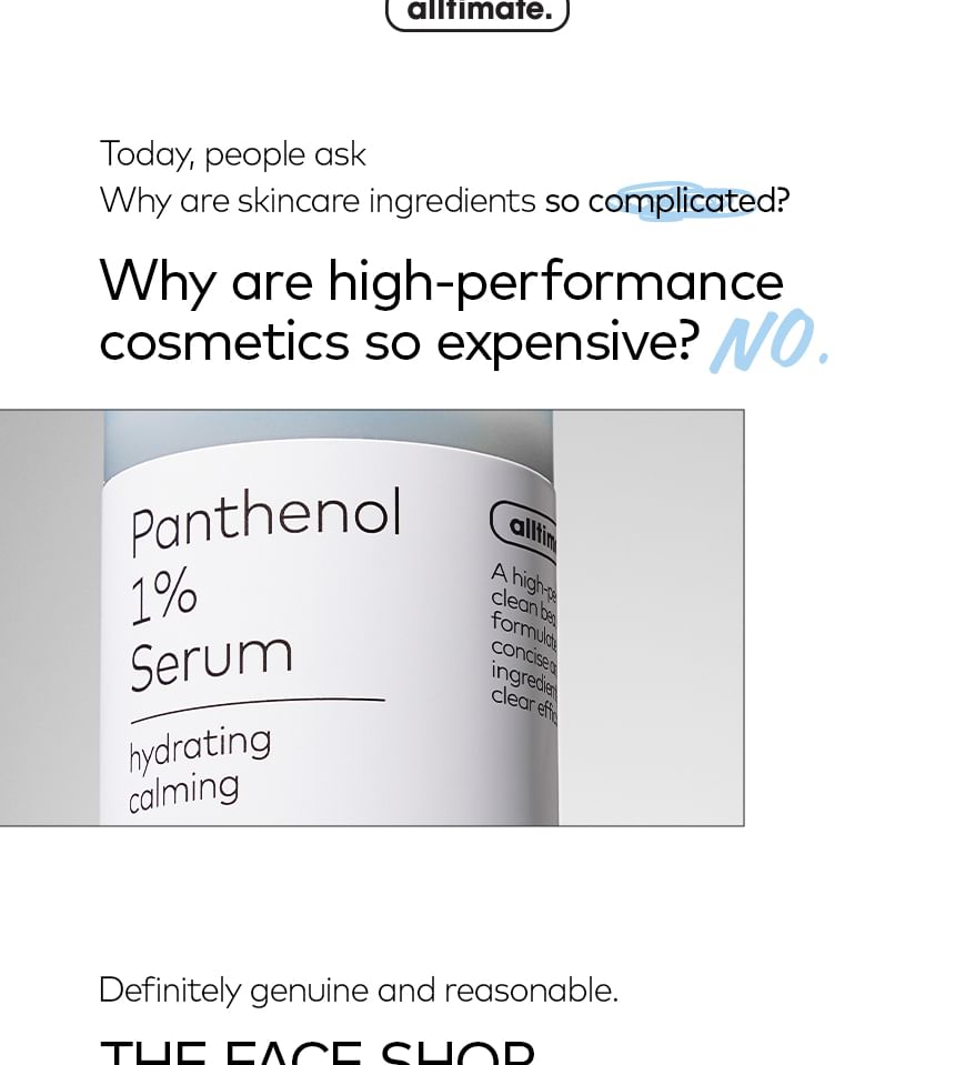 THE FACE SHOP - Alltimate Panthenol 1% Serum, 30ml, 80 g, 8809949488731
