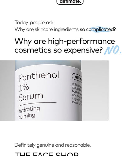 THE FACE SHOP - Alltimate Panthenol 1% Serum, 30ml, 80 g, 8809949488731