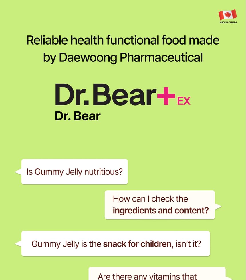 DAEWOONG - Dr. Bear+ EX Calcium VitaminD Gummy, 2.5g x 60 pcs, 217 g, 625349024403
