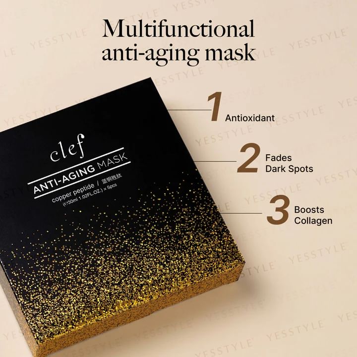 clef - Anti-Aging Copper Peptide Mask, 5 pcs, 180 g, 9556839301999