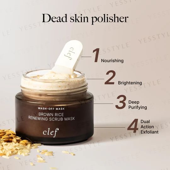 clef - Brown Rice Renewing Scrub Mask, 100g, 240 g, 9556839900253