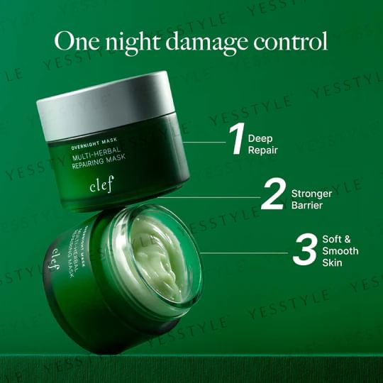 clef - Multi-Herbal Repairing Overnight Mask, 100g, 240 g, 9556839900949