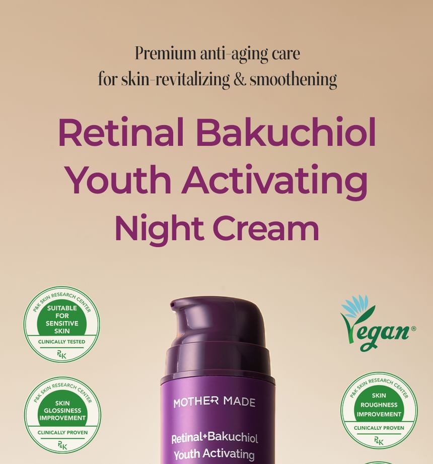 MOTHER MADE - Retinal+Bakuchiol Youth Activating Night Cream, 30ml, 80 g, 8809380062019