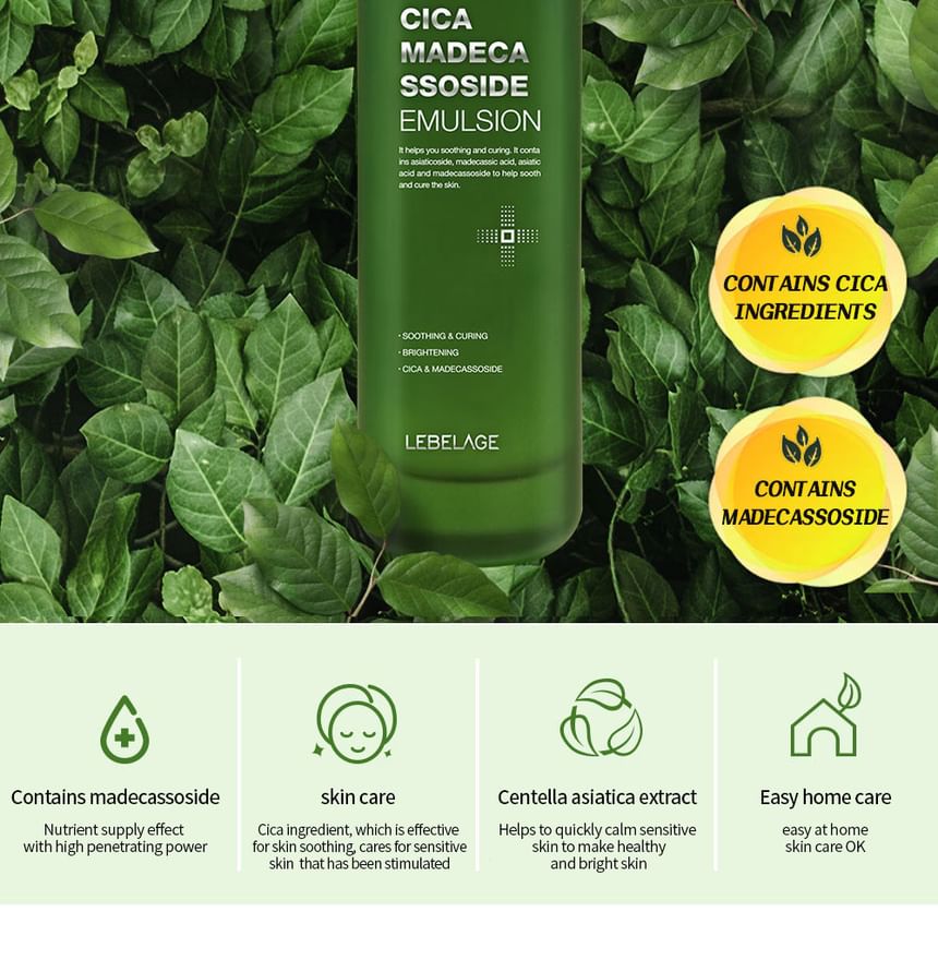 LEBELAGE - Cica Madecassoside Emulsion, 120ml, 365 g, 8809445616133