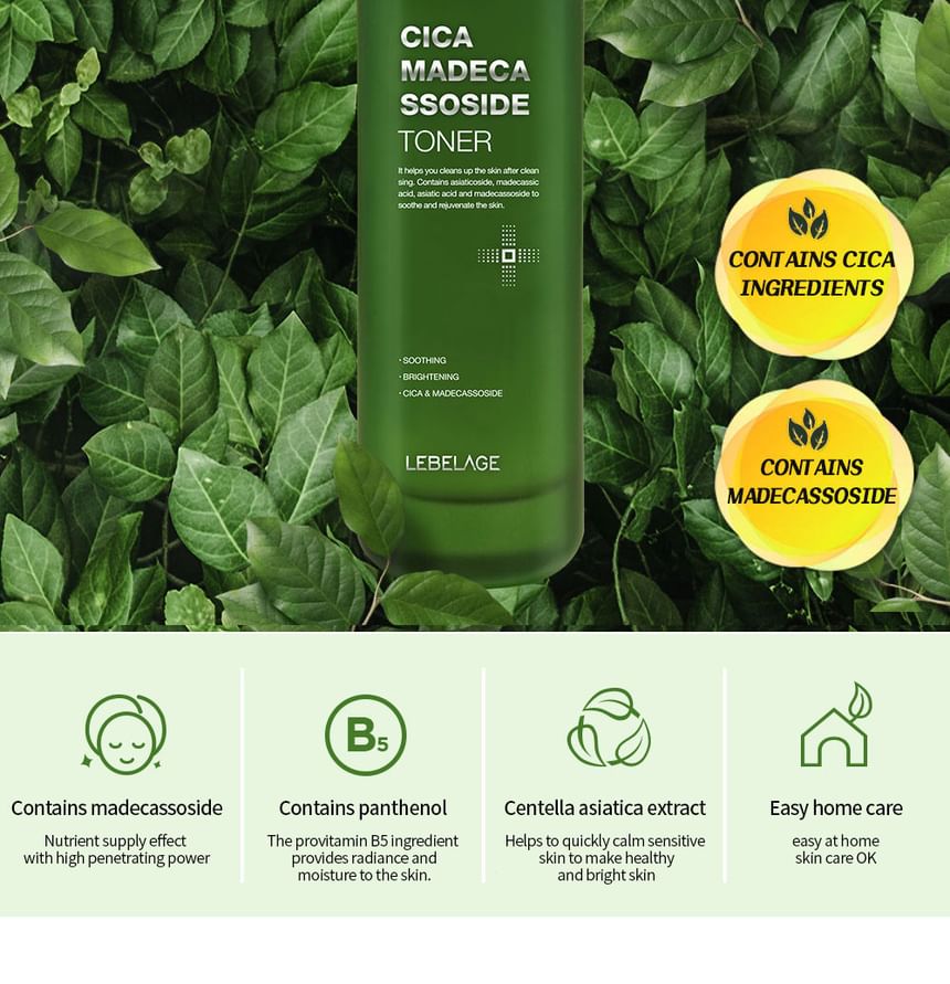 LEBELAGE - Cica Madecassoside Toner, 120ml, 365 g, 8809445616126