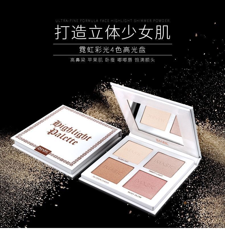 IMAGIC - 4 Colour Highlighter Palette, Highlighter Palette - 18g, 100 g, 
