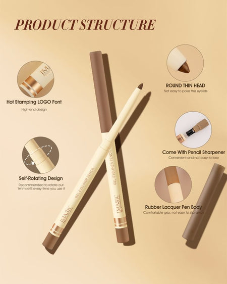 IMAGIC - Shimmer Gel Eyeliner Pencil, #3 Golden Brown - 0.35g, 12 g, 6970855702883