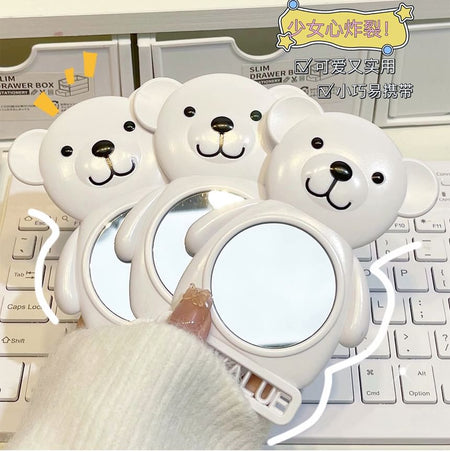 Art Value - Cartoon Bear Portable Mirror, White - One Size, 50 g, (no barcode)
