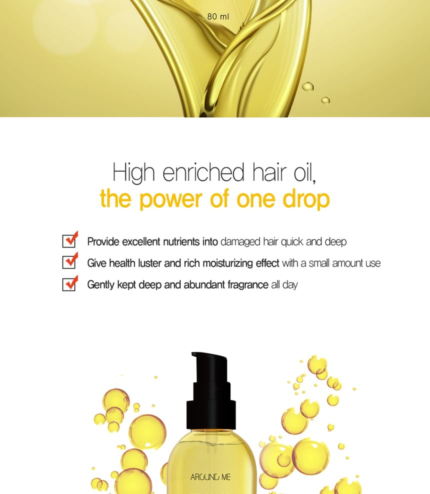 AROUND ME - Egg Nourishing Hair Oil, 80ml, 95 g, 8803348043911