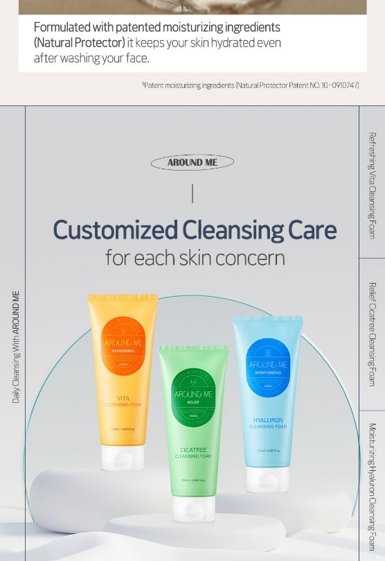 AROUND ME - Moisturizing Hyaluron Cleansing Foam, 120ml, 142 g, 8803348049913