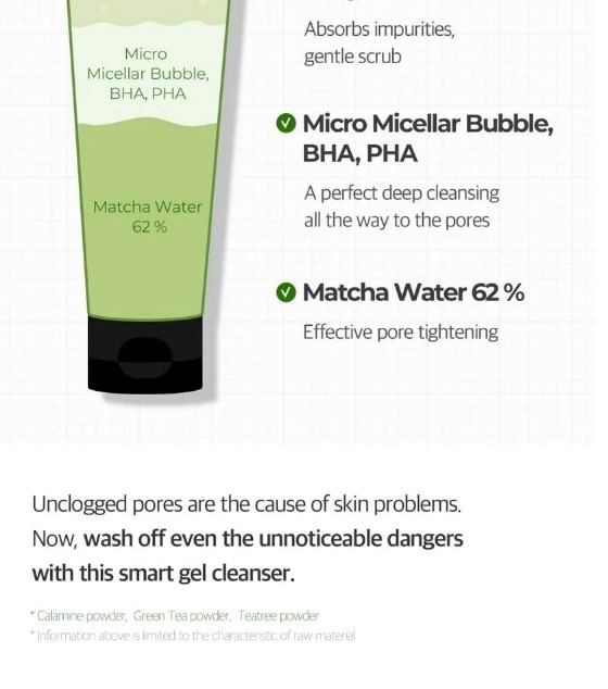 SOME BY MI - Super Matcha Pore Clean Cleansing Gel, 100ml, 142 g, 8809647391388