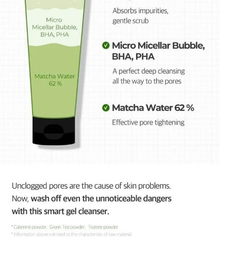 SOME BY MI - Super Matcha Pore Clean Cleansing Gel, 100ml, 142 g, 8809647391388