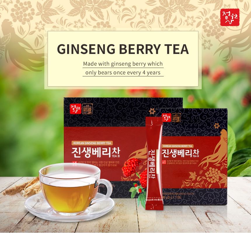 JUNGWONSAM - Korean Ginseng Berry Tea, 3g x 50 sticks, 306 g, 8809118597165
