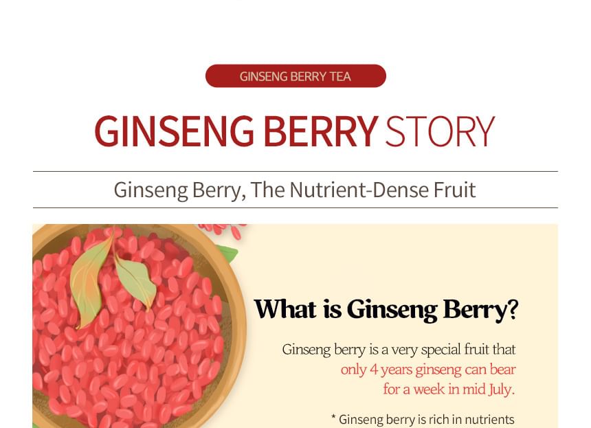 JUNGWONSAM - Korean Ginseng Berry Tea, 3g x 50 sticks, 306 g, 8809118597165
