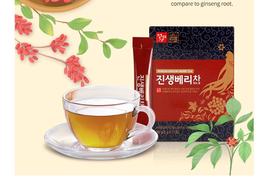 JUNGWONSAM - Korean Ginseng Berry Tea, 3g x 50 sticks, 306 g, 8809118597165