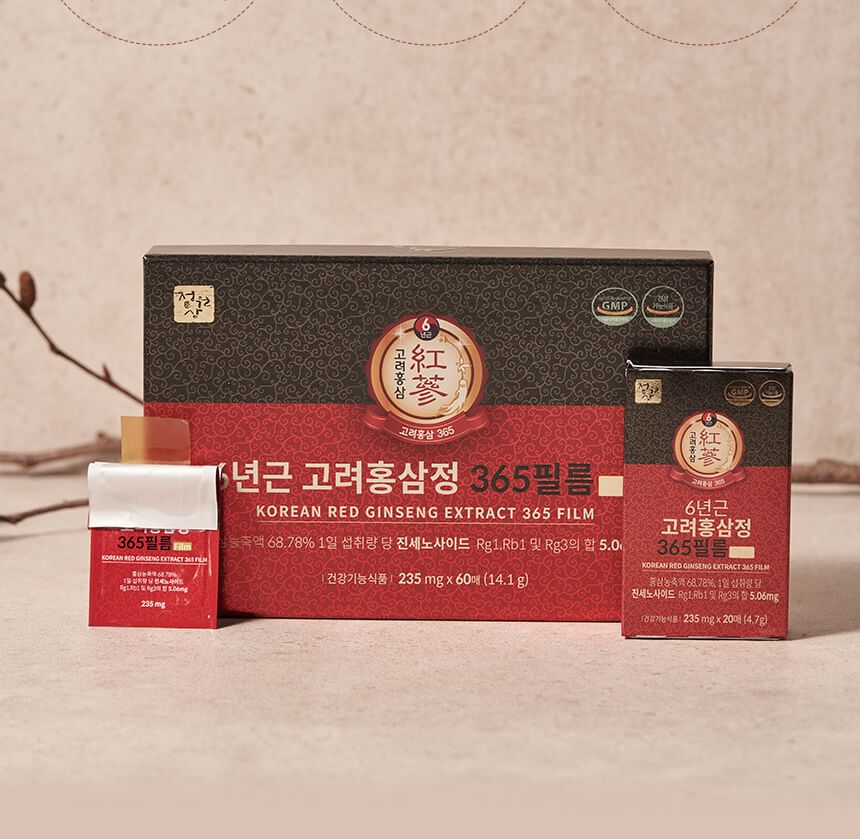 JUNGWONSAM - Korean Red Ginseng Extract 365 Film, 235mg x 60 packets, 229 g, 8809714530849