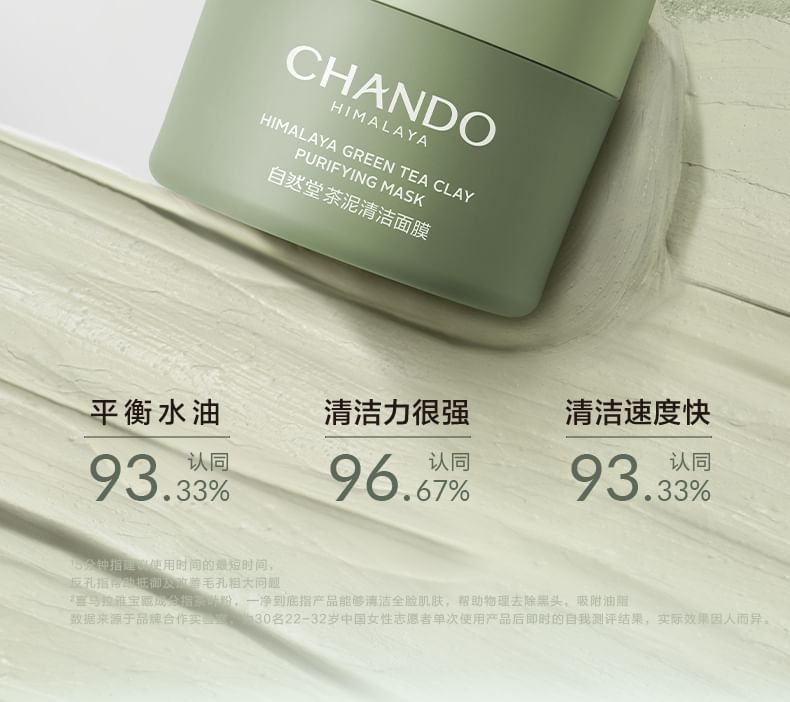 CHANDO - Himalaya Green Tea Clay Purifying Mask, 100g, 150 g, 6947991269631