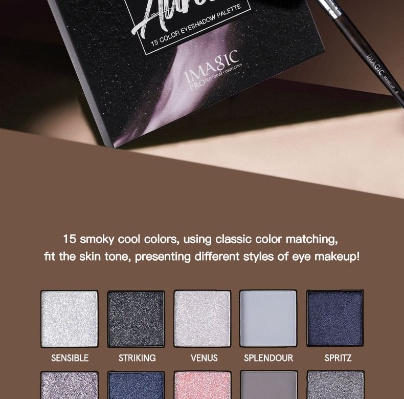 IMAGIC - AURORA 15 Colours Eyeshadow Palette, #362 - 18g, 150 g, 6970855704184