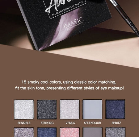 IMAGIC - AURORA 15 Colours Eyeshadow Palette, #362 - 18g, 150 g, 6970855704184