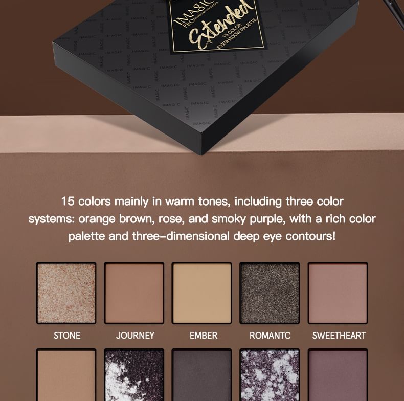 IMAGIC - EXTENDED 15 Colours Eyeshadow Palette, #363 - 18g, 150 g, 6970855704191