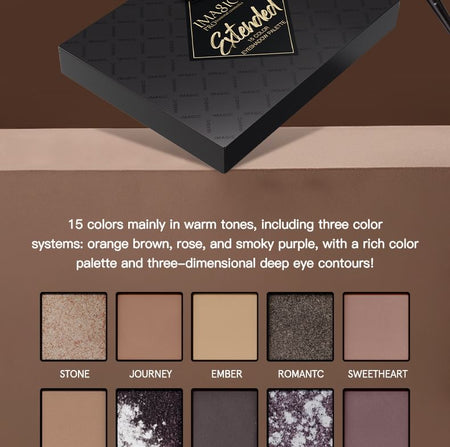 IMAGIC - EXTENDED 15 Colours Eyeshadow Palette, #363 - 18g, 150 g, 6970855704191